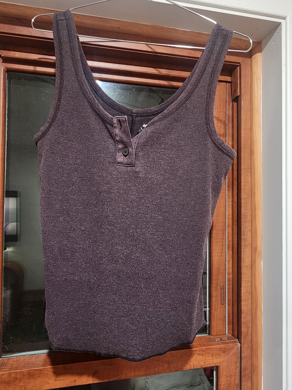 Aerie Scoop Tank with Henley Button